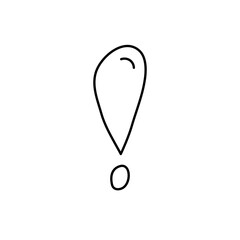 Hand drawn exclamation mark doodle icon