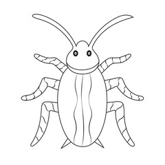 Cockroach Animal Isolated Coloring Page for Kids