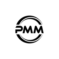 PMM letter logo design with white background in illustrator, vector logo modern alphabet font overlap style. calligraphy designs for logo, Poster, Invitation, etc.