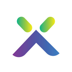 Alphabet letter x gradient logo icon symbol vector illustration eps 