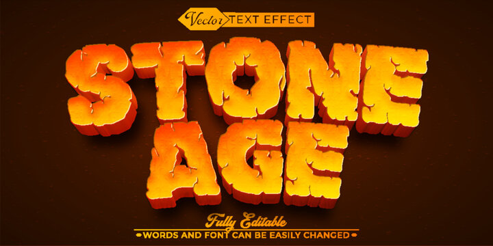 Cartoon Stone Age Editable Text Effect Template