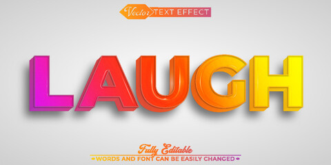 Fototapeta premium Cartoon Colorful Laugh Editable Text Effect Template