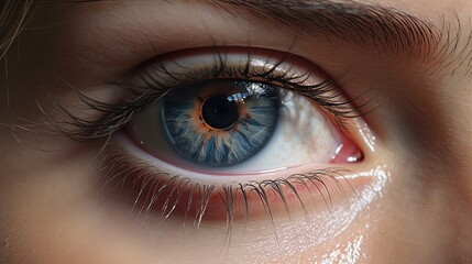 Close up of beautiful womans eyes, generated by AI