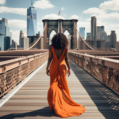 Frau Mode Brooklyn Bridge