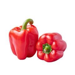 Red bell peppers on transparent background