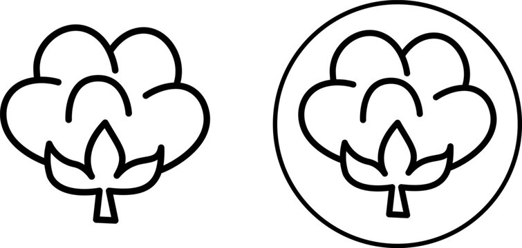 The cotton icon. Infographics of cotton, natural fiber. A simple vector line icon. Editable stroke.Vector cotton icon.