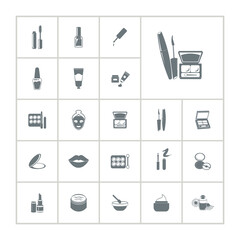 Cosmetic icon set with makeup beauty icons.