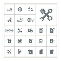 car parts icon set. car service icon set.