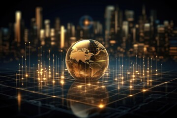 Worldwide investment, trade and exchange concept. Generative AI