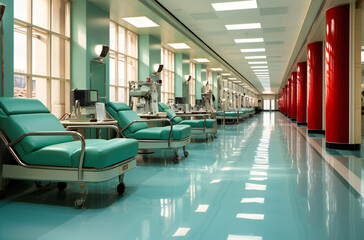 a hospital hallway to a room