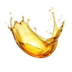 Splash oil isolated on transparent background. Olive oil splashing 
