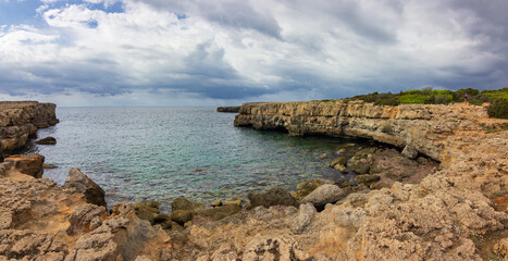 Fototapeta na wymiar Hiking from the south coast of Menorca (Cami de Cavalls - Spain)