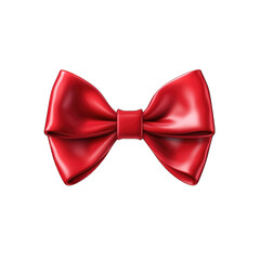 Red bow tie isolated on transparent background. Red bow tie realistic illustration on white