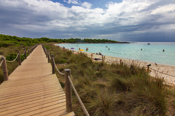 Beach of "Arenal son Saura" in the south of Menorca (Spain)