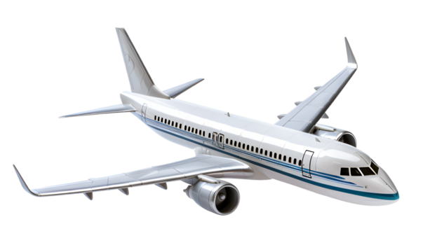 airplane object on the air isolated transparent background