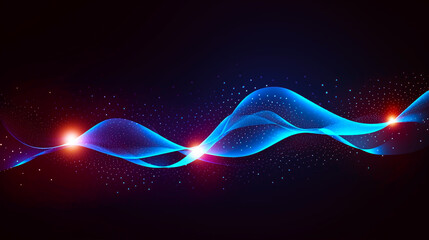 Ethereal Futuristic Wave of Light, Abstract Fantasy Illusion Dynamic Sci-Fi Energy Flow, Shiny Curve ในตอนกลางคืน Digital Art of Glowing Technological Swirl, Modern Design Concept