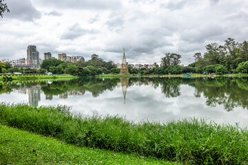 The lake in Parque do Ibirapuera, Sao Paulo, Brazil. One of the largest parks in the city of Sao...