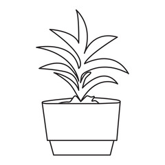 Single line flower plant abstract logo symbol vector icon illustration design