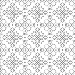 Abstract background with figures from lines. black and white pattern for web page, textures, card, poster, fabric, textile. Monochrome graphic repeating design.