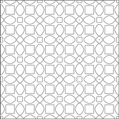 Abstract background with figures from lines. black and white pattern for web page, textures, card, poster, fabric, textile. Monochrome graphic repeating design.