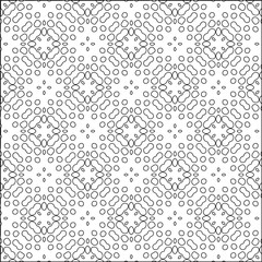 Abstract background with figures from lines. black and white pattern for web page, textures, card, poster, fabric, textile. Monochrome graphic repeating design.