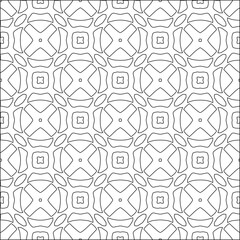 Abstract background with figures from lines. black and white pattern for web page, textures, card, poster, fabric, textile. Monochrome graphic repeating design.