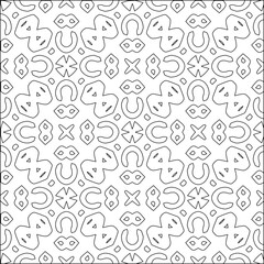 Abstract background with figures from lines. black and white pattern for web page, textures, card, poster, fabric, textile. Monochrome graphic repeating design.