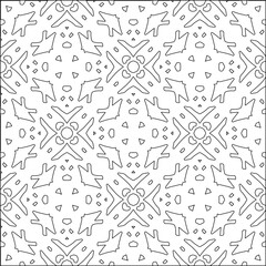 Abstract background with figures from lines. black and white pattern for web page, textures, card, poster, fabric, textile. Monochrome graphic repeating design.