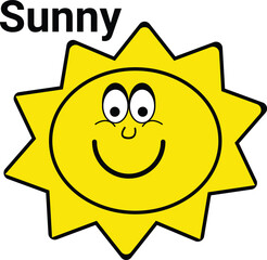 smiling sun cartoon character vector