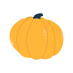 Pumpkin. Doodle. Hand drawing. Vector illustration in modern style. Festive pumpkin. Autumn vegetable.