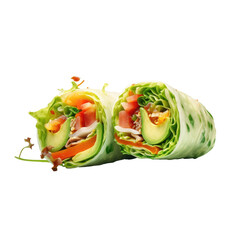 Health conscious salad roll with fresh organic veggies