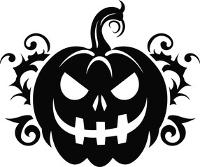 Halloween pumpkin illustration isolated on white background for t-shirt 