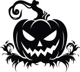 Halloween pumpkin illustration isolated on white background for t-shirt 