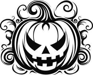 Halloween pumpkin illustration isolated on white background for t-shirt 