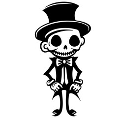 Cartoon Skeleton silhouette illustration