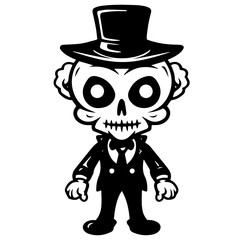Cartoon Skeleton silhouette illustration