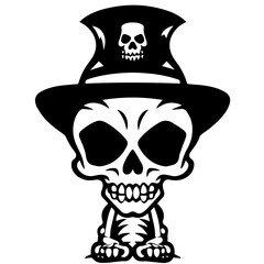 Cartoon Skeleton silhouette illustration