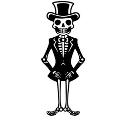 Cartoon Skeleton silhouette illustration