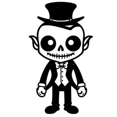 Cartoon Skeleton silhouette illustration