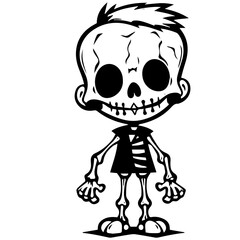 Cartoon Skeleton silhouette illustration