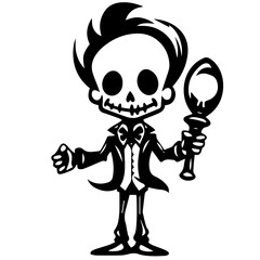 Cartoon Skeleton silhouette illustration