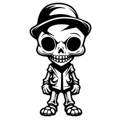 Cartoon Skeleton silhouette illustration