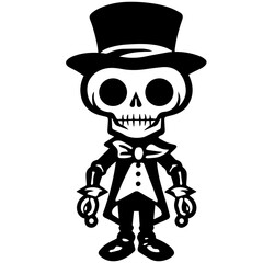 Cartoon Skeleton silhouette illustration