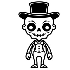 Cartoon Skeleton silhouette illustration