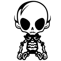 Cartoon Skeleton silhouette illustration