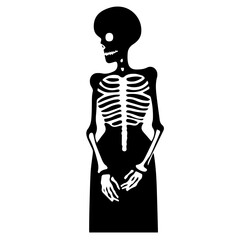 Fototapeta na wymiar Cartoon Skeleton silhouette illustration