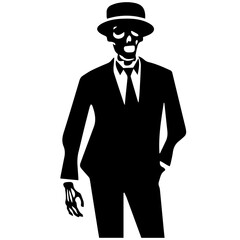 Cartoon Skeleton silhouette illustration