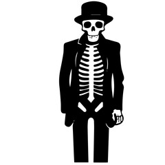Cartoon Skeleton silhouette illustration