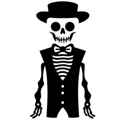 Cartoon Skeleton silhouette illustration
