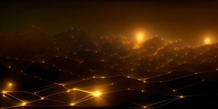 Abstrakte Verbindungsstruktur auf dunklem Hintergrund Netzwerkkonzept Video mit KI erstellt 